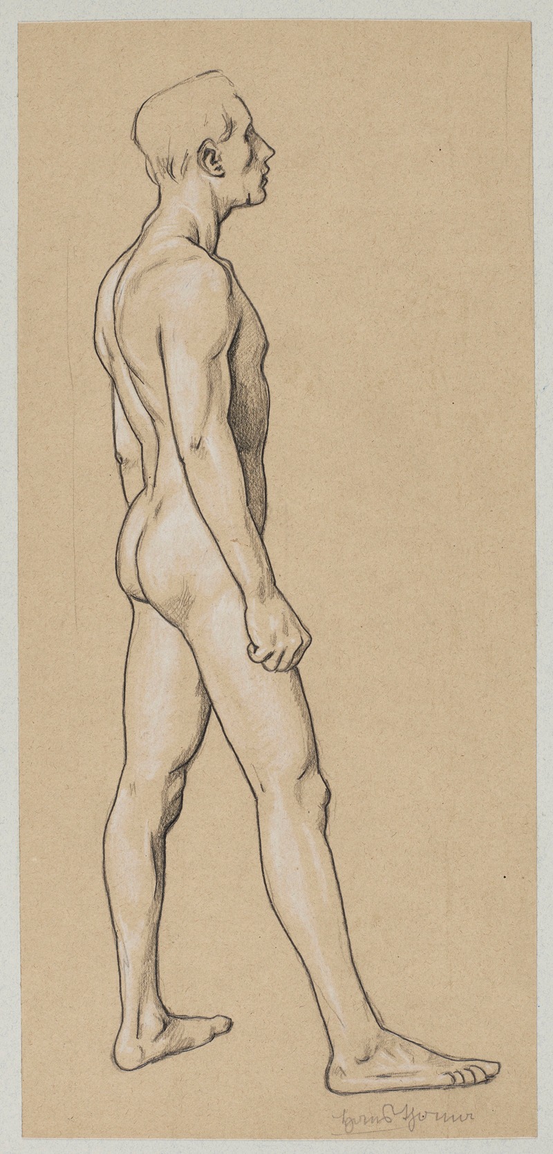 Hans Thoma - Male Nude Standing