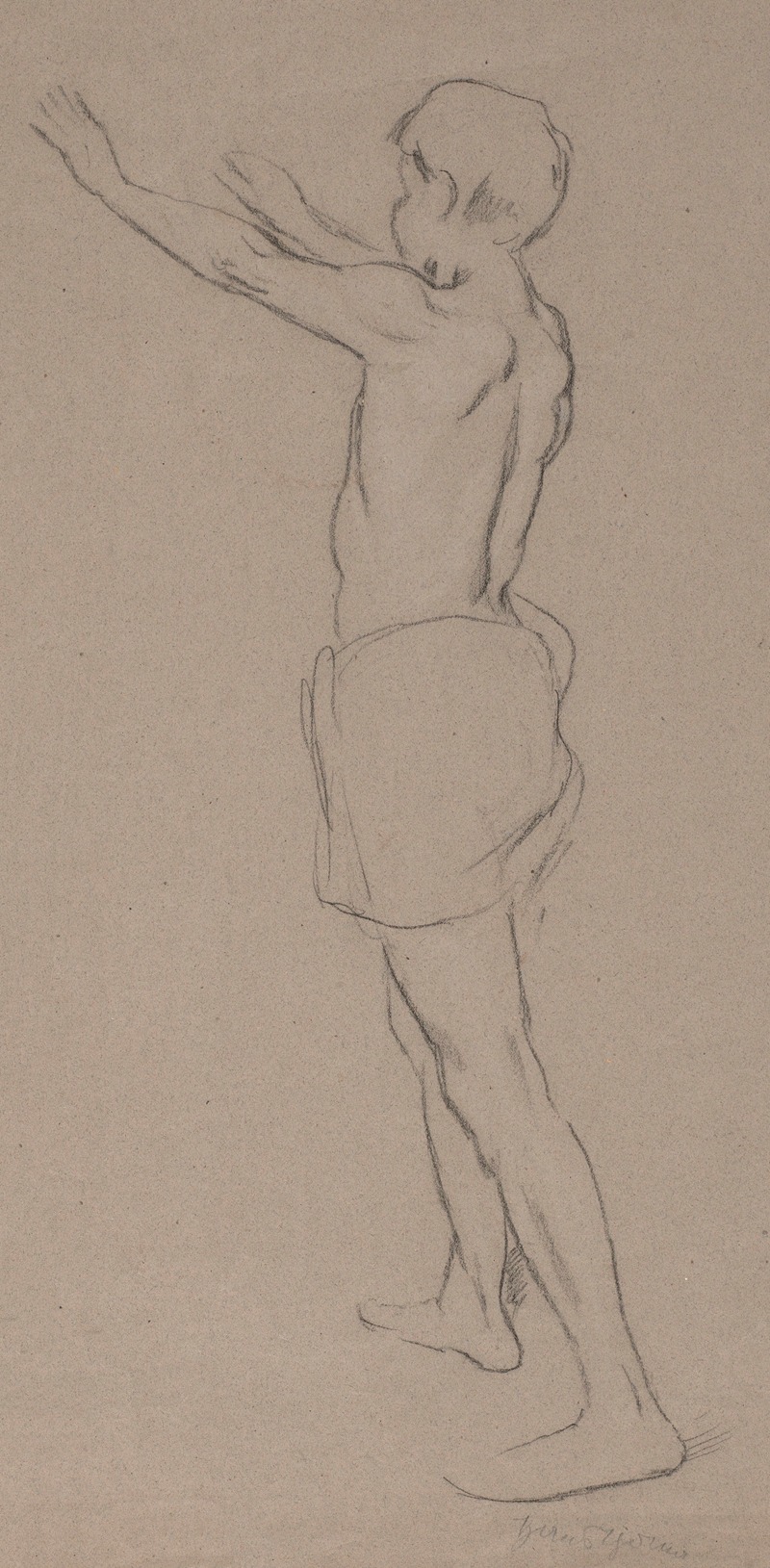 Hans Thoma - Nude of a Young Man Depicted from the Back