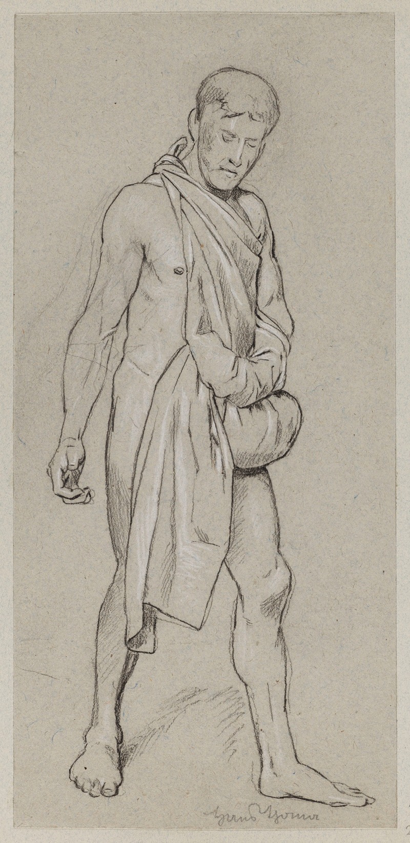 Hans Thoma - Nude Study of a Sower