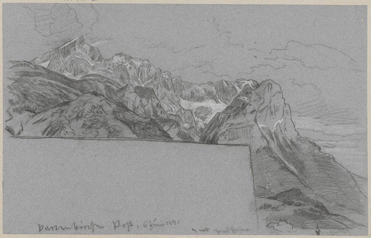 Hans Thoma - Panorama of the mountains with Alpspitze summit in the vicinity of Garmisch-Partenkirchen