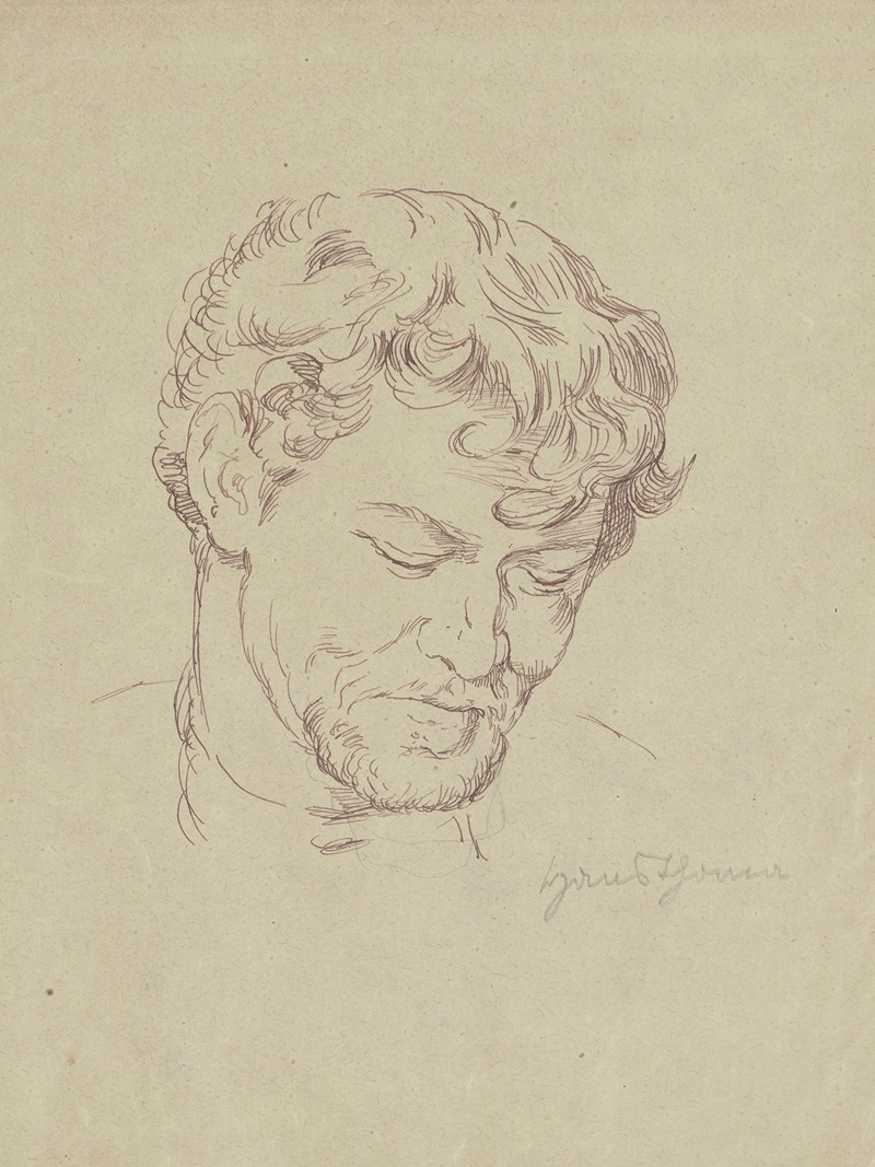 Hans Thoma - Portrait study of a man with a beard