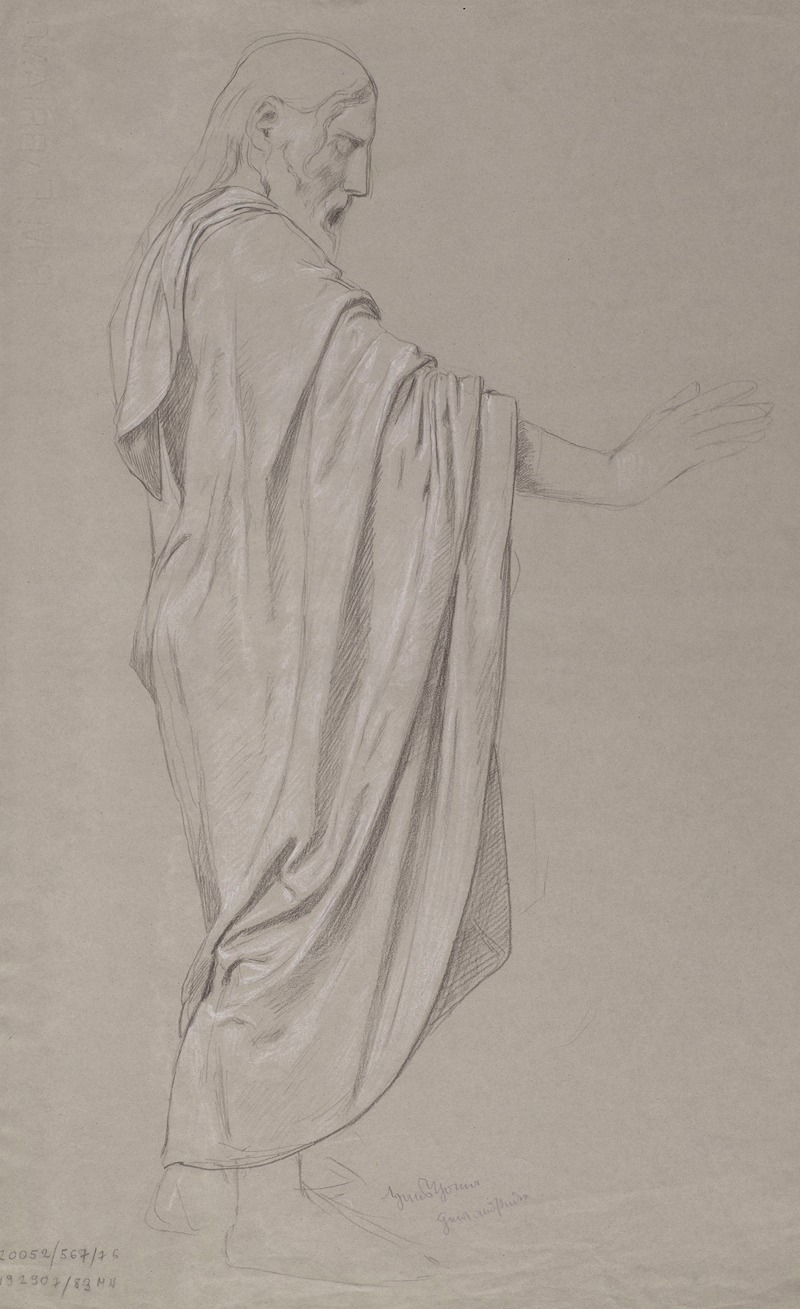 Hans Thoma - Sketch of the figure of Christ