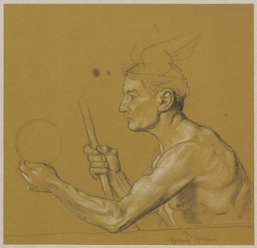 Hans Thoma - Study for Mercury’s figure