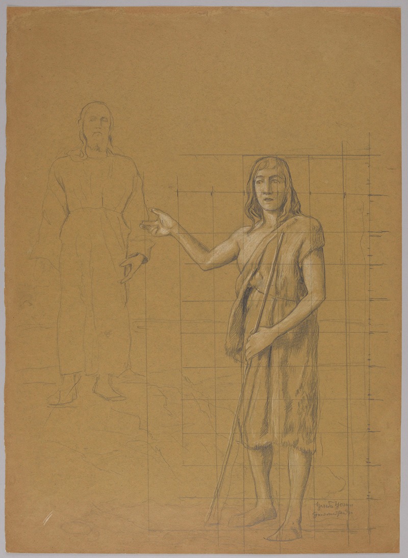 Hans Thoma - Study for the Painting ‘The Baptism of Jesus’