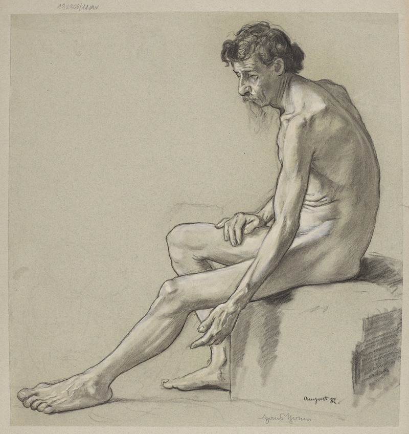 Hans Thoma - Study of a Male Nude