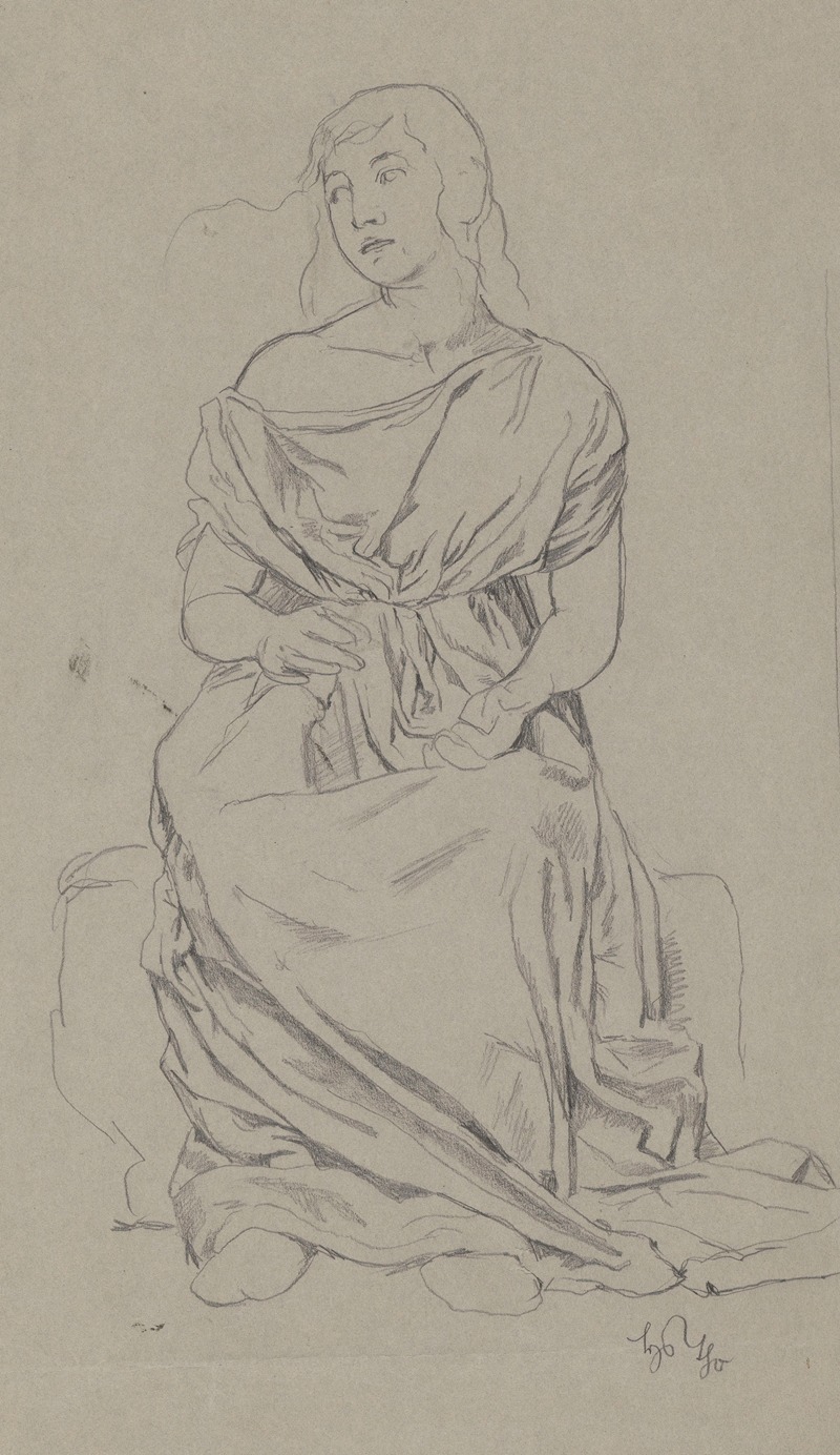 Hans Thoma - Study of a Seated Woman in a Long Robe