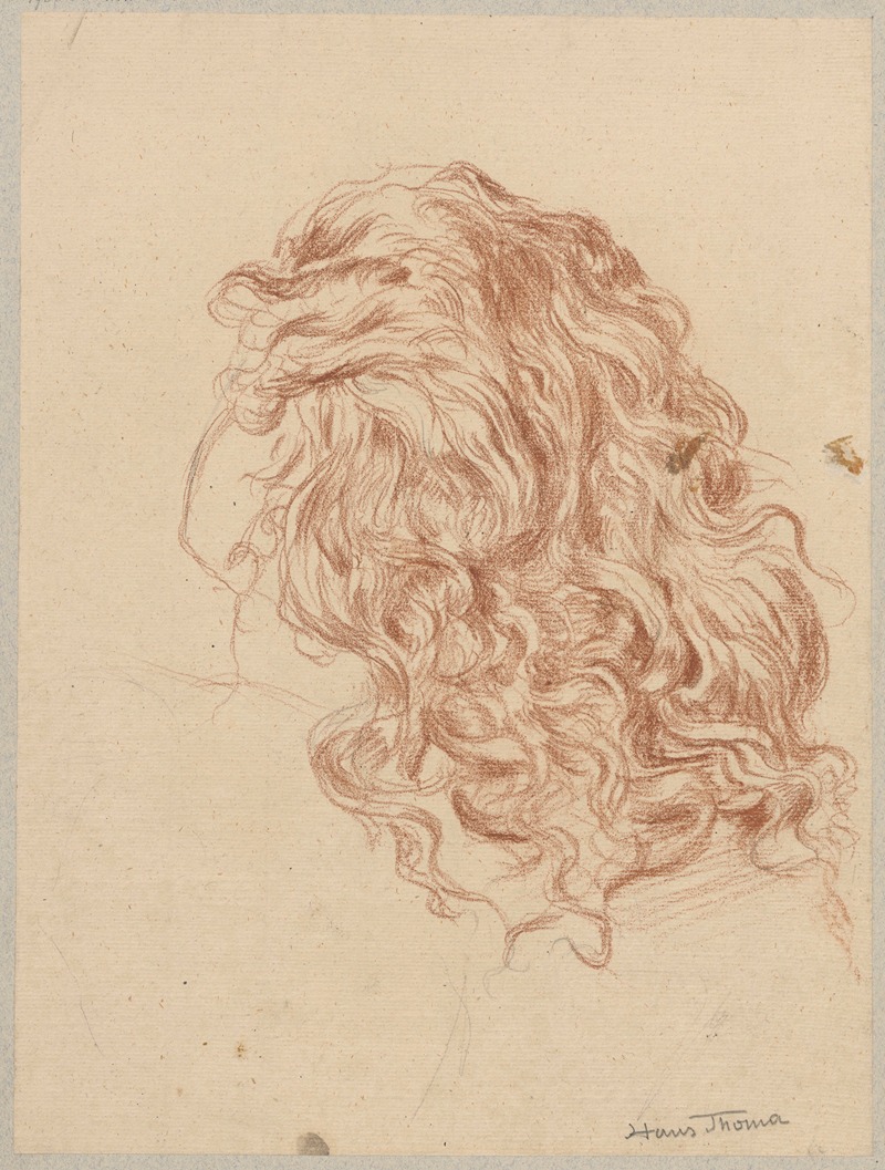 Hans Thoma - Study of female hair