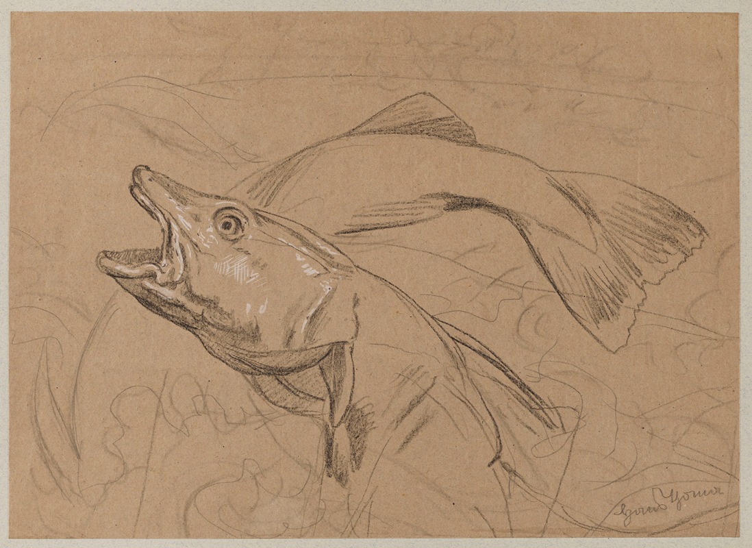 Hans Thoma - Study of Fish