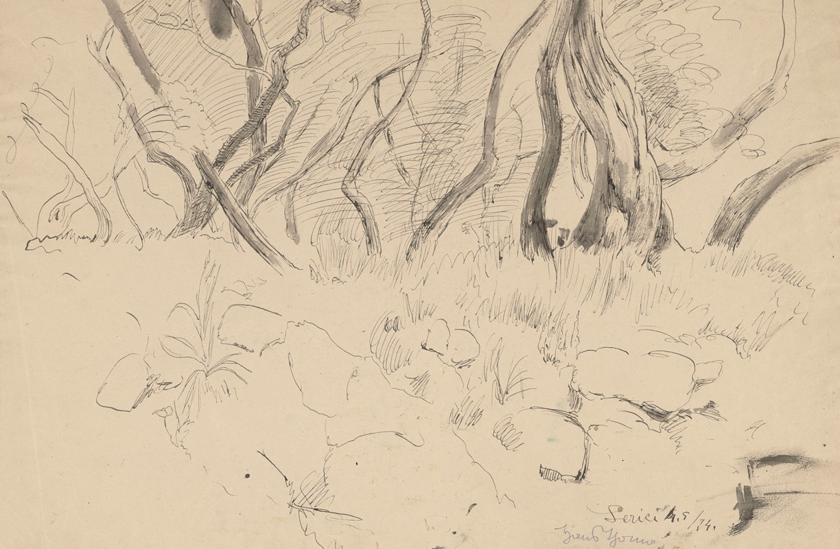 Hans Thoma - Trees near Lerici (Liguria)