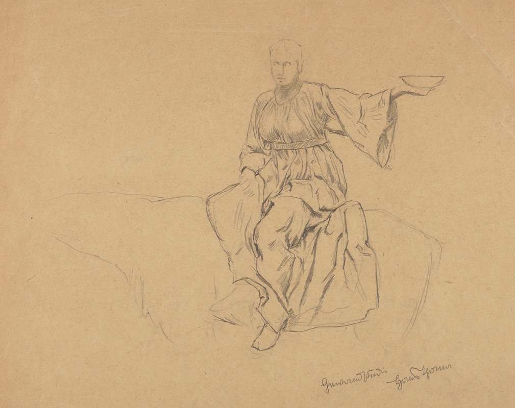 Hans Thoma - Woman in a Draped Robe, on Horseback