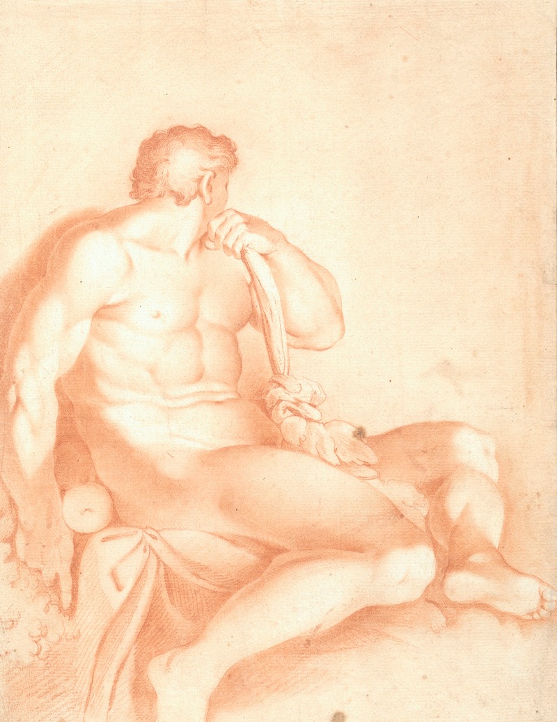 Ksawery Jan Kaniewski - Study of a male nude after a figure from a fresco by Michelangelo