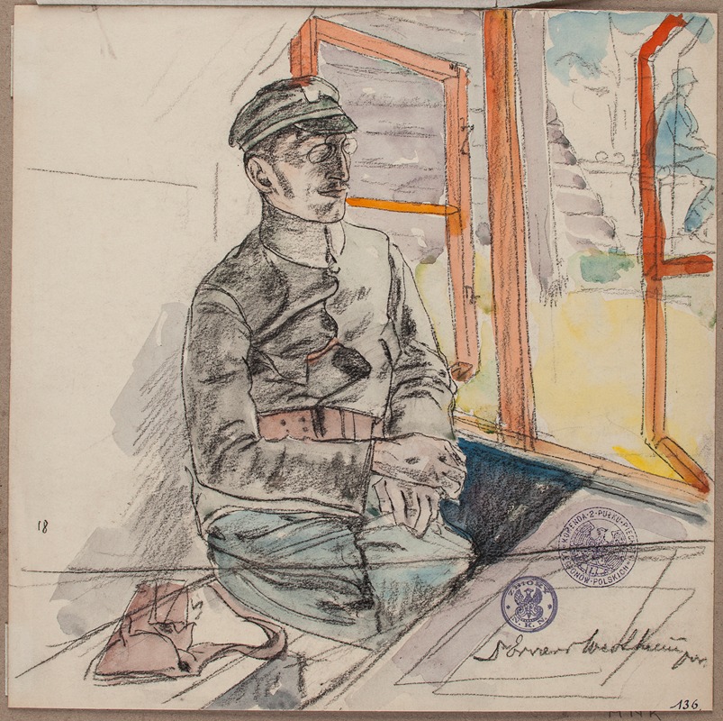 Leopold Gottlieb - Portret dr Edwarda Wertheima, porucznika lekarza Legionów Polskich