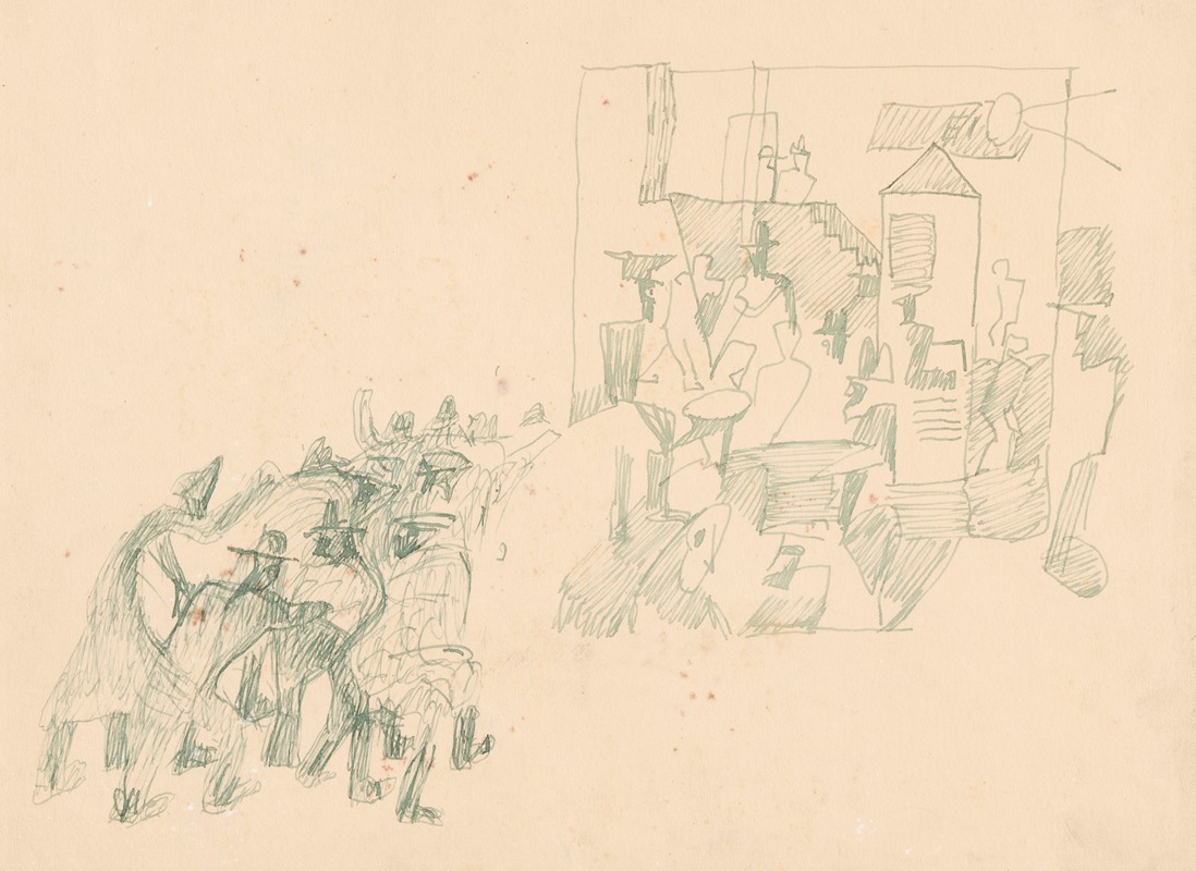 Stanisław Osostowicz - Street with an advertising column VIII