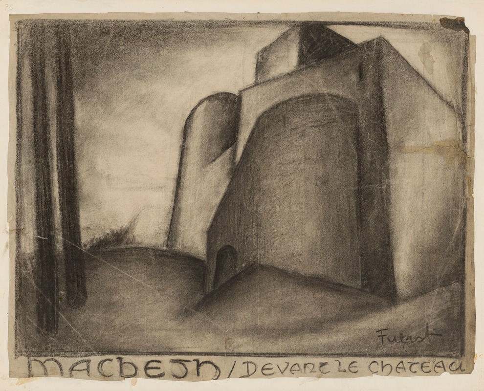 Walter-René Fuerst - Macbeth – maquette de décor – Devant le château