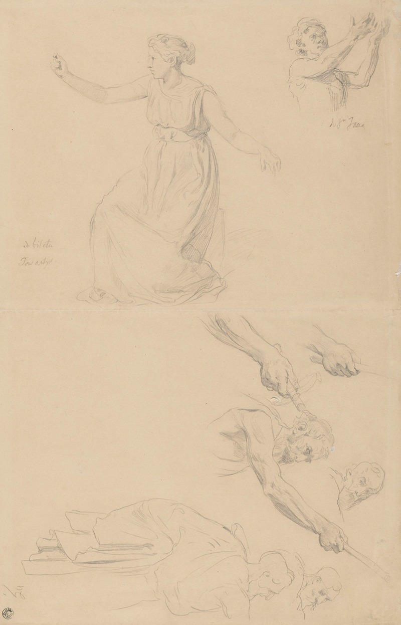 Wojciech Gerson - Studies of a Male Figure for the Painting ‘St John the Baptist Refusing to Baptise Pharisees’ [1900] and of a Female Figure