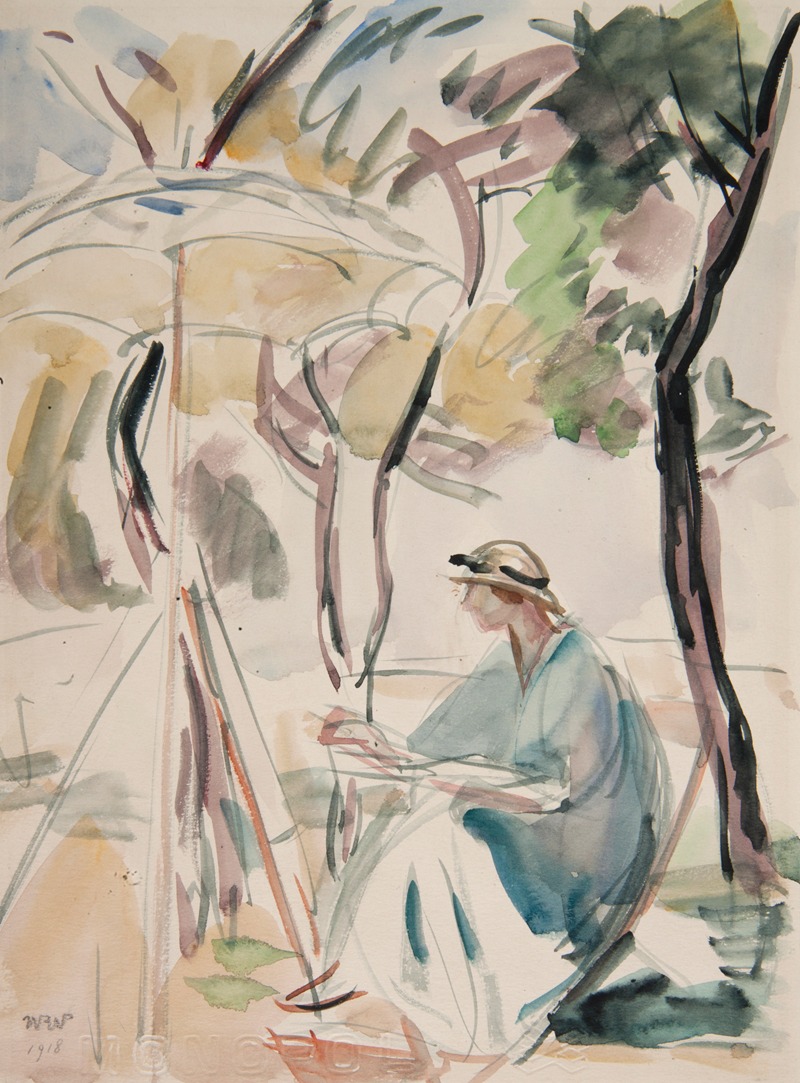 Wojciech Weiss - Aneri by the easel