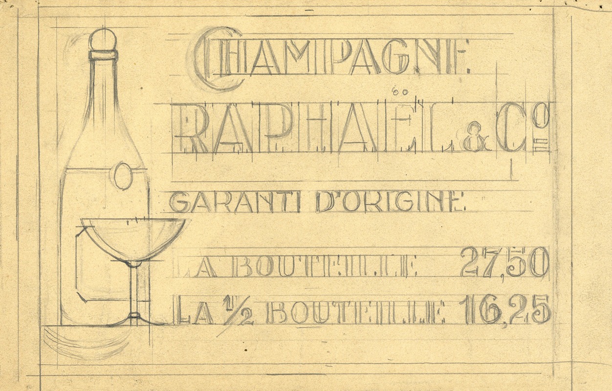 Albert Daenens - Reclameontwerp voor ‘Champagne Rafaël’