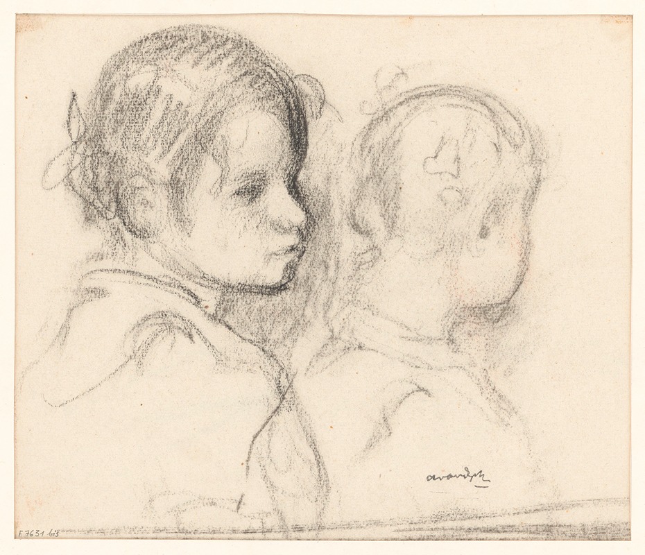 Albert Van Dyck - Two girls’ heads
