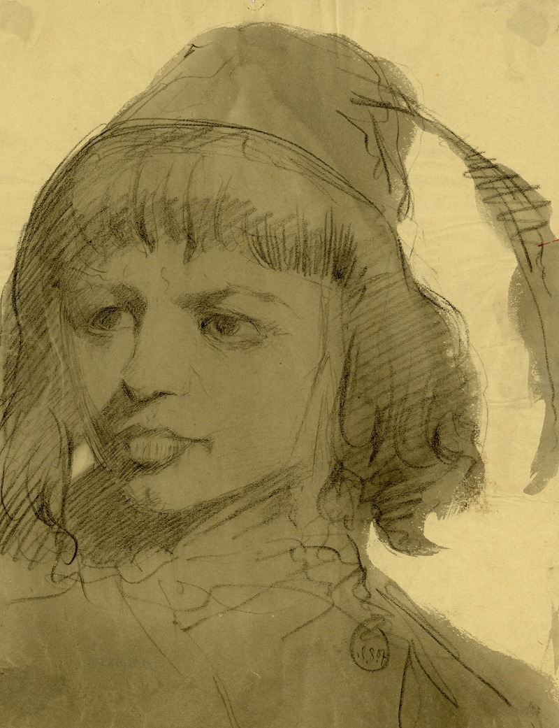 Alfred Ost - Portret jonge man met hoedje