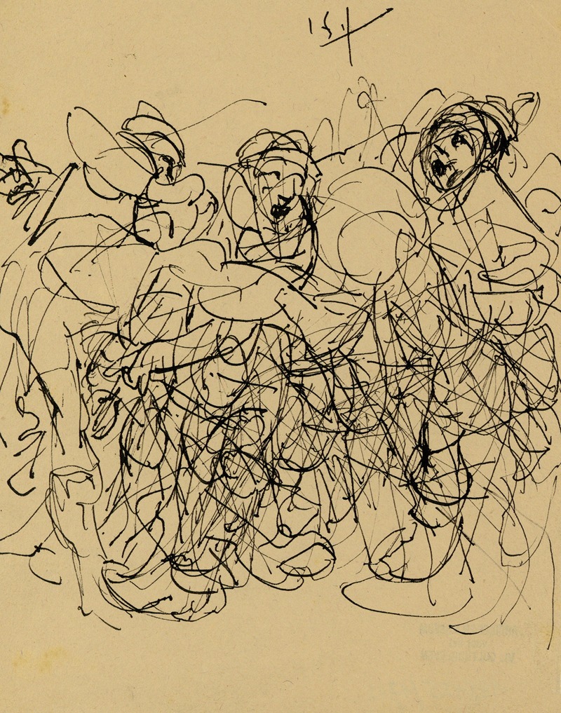 Alfred Ost - Voorstudie drie figuren