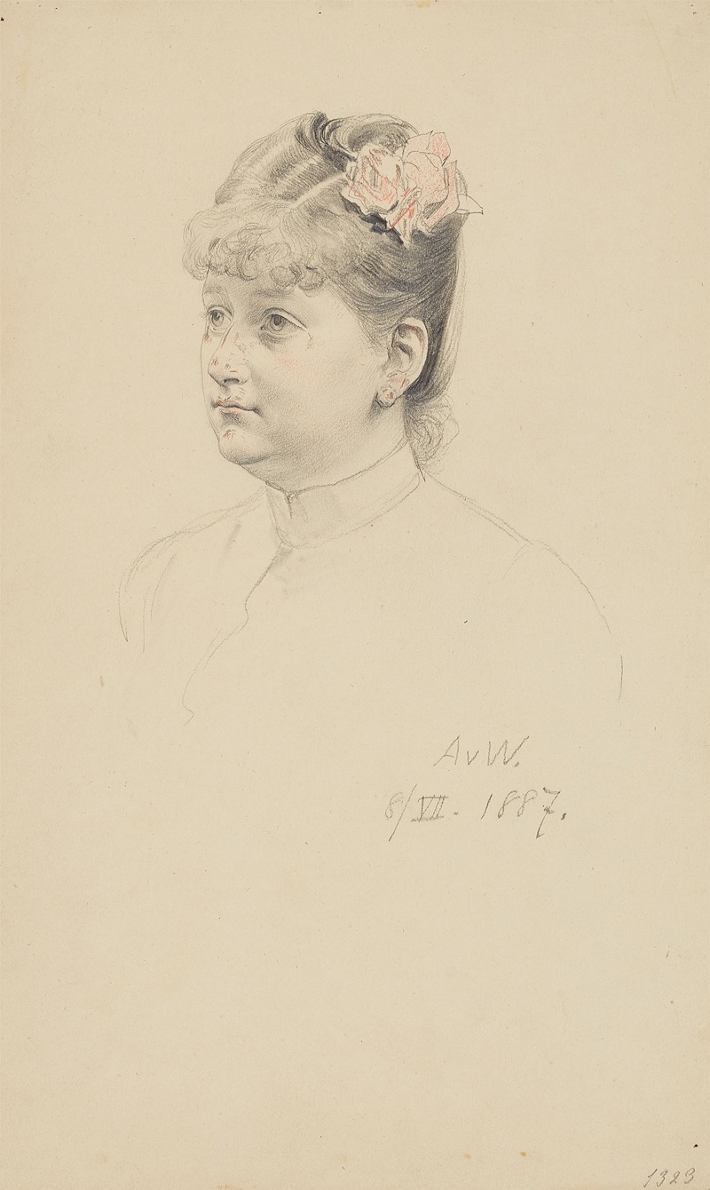 Anton von Werner - Weibliche Porträtstudie