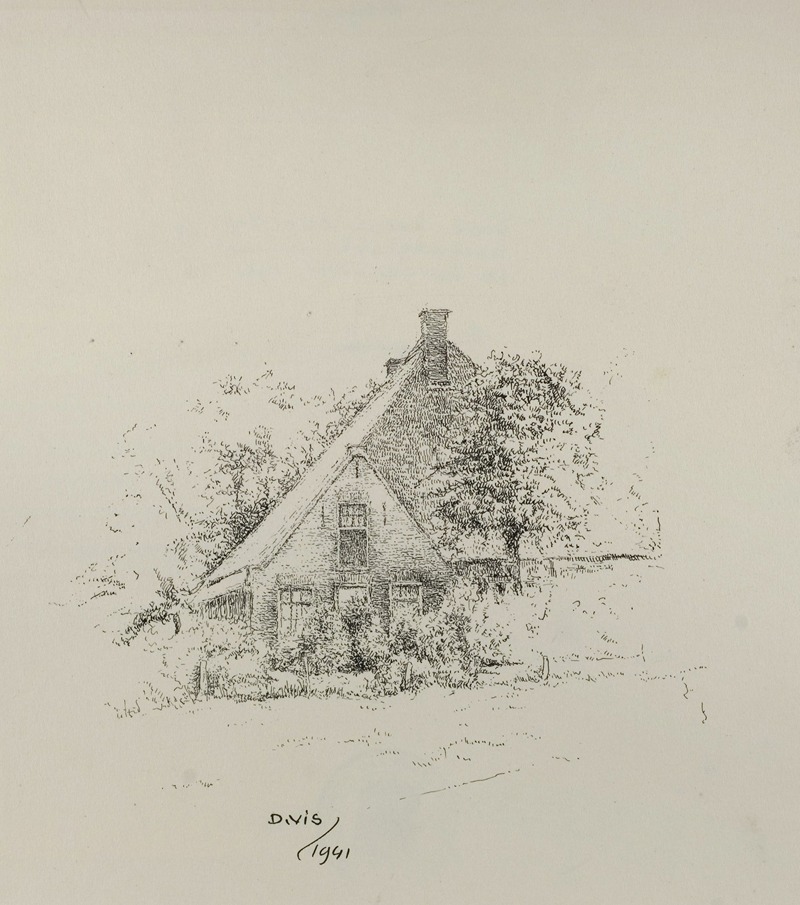 Dirk Vis - Baakmeerdijk te Bergen; oude boerderij