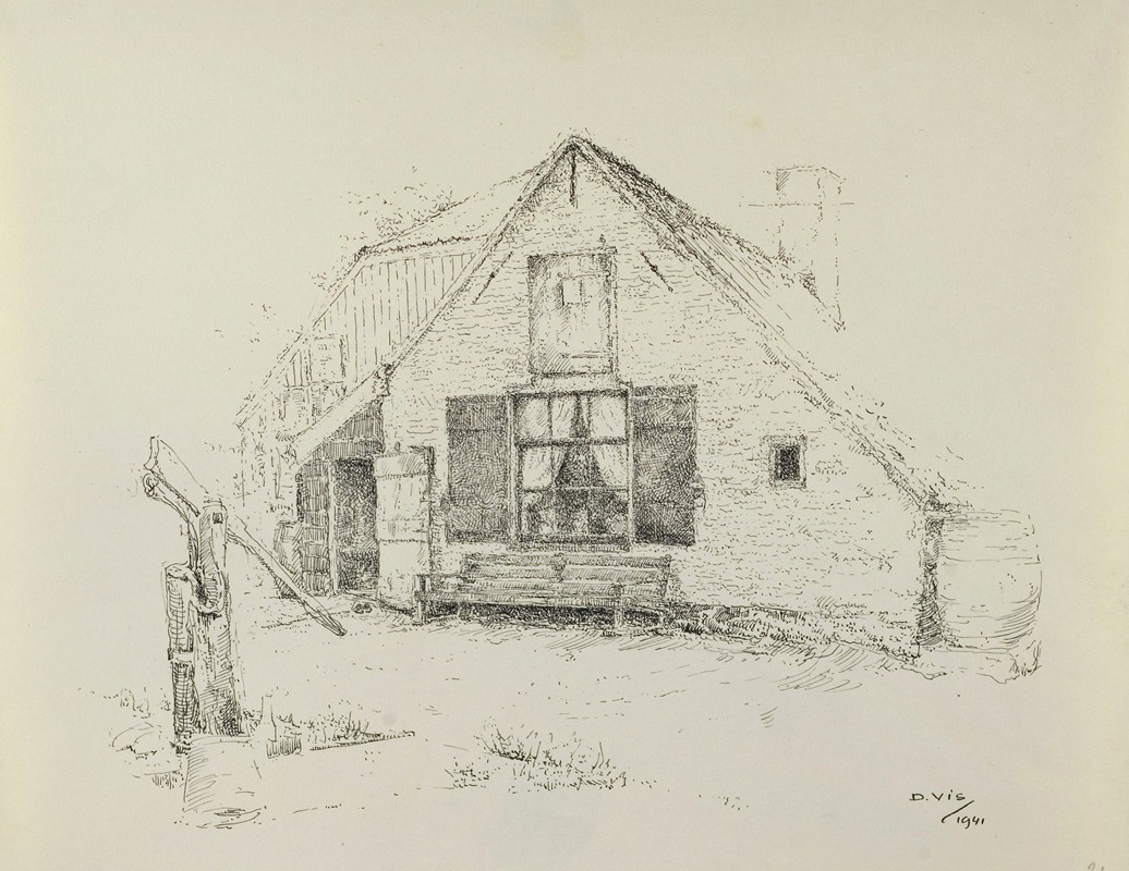 Dirk Vis - Bergen; Nachtegalenlaantje, atelier en woning kunstenaar