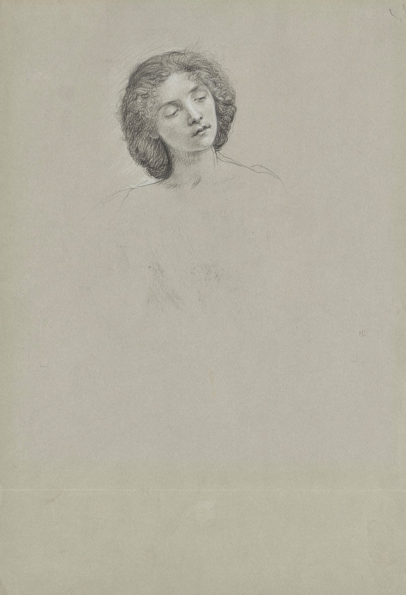 Edward John Poynter - Study of a girl’s head for ‘Helena and Hermia’
