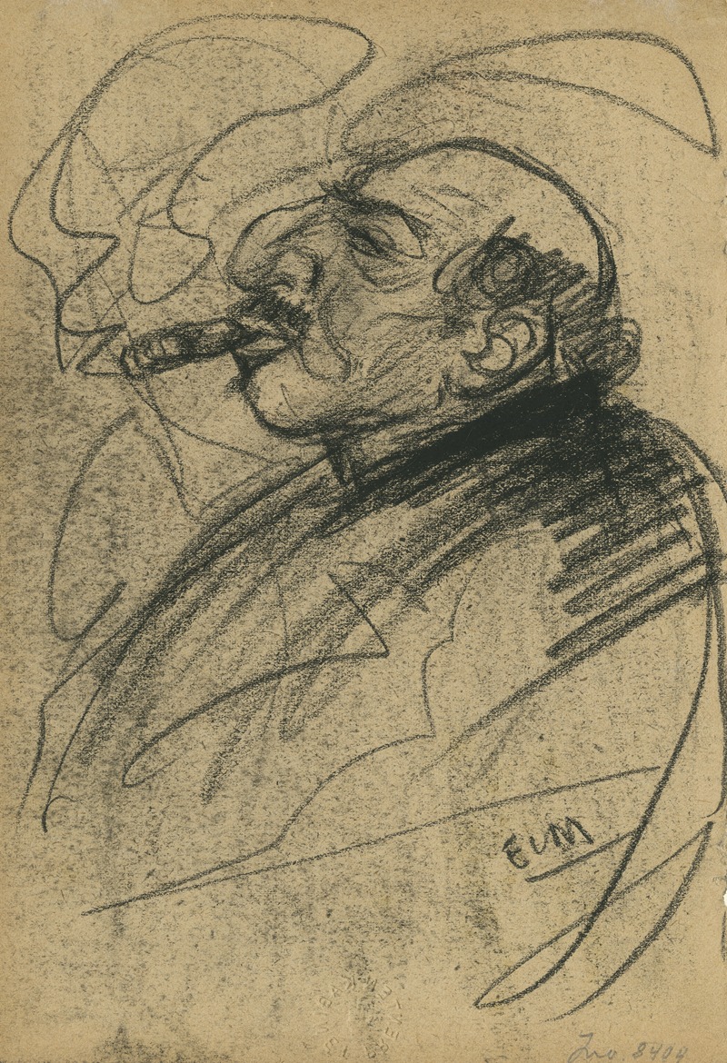 Eugeen Van Mieghem - Portret van een rokende man.