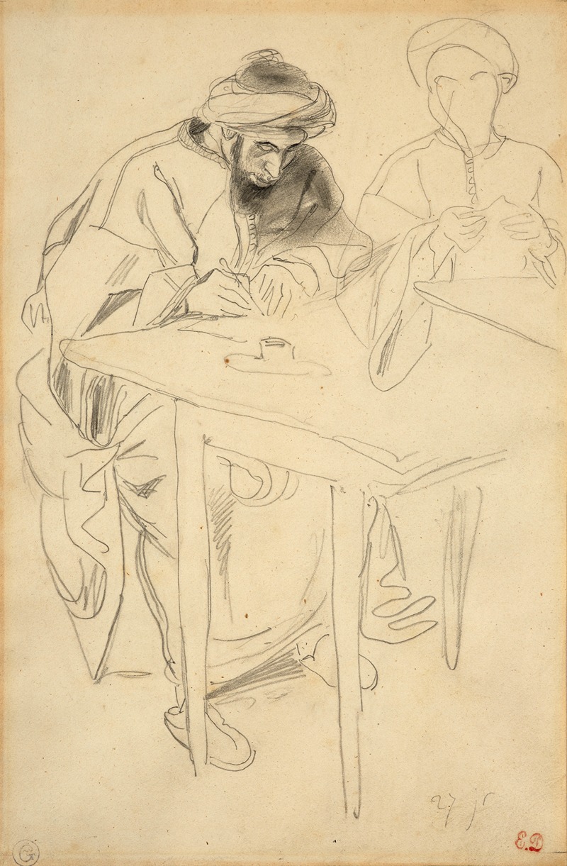 Eugène Delacroix - Le Taleb, Moroccan scholar writing