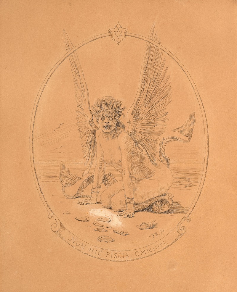 Félicien Rops - Woman-winged fish or rare fish