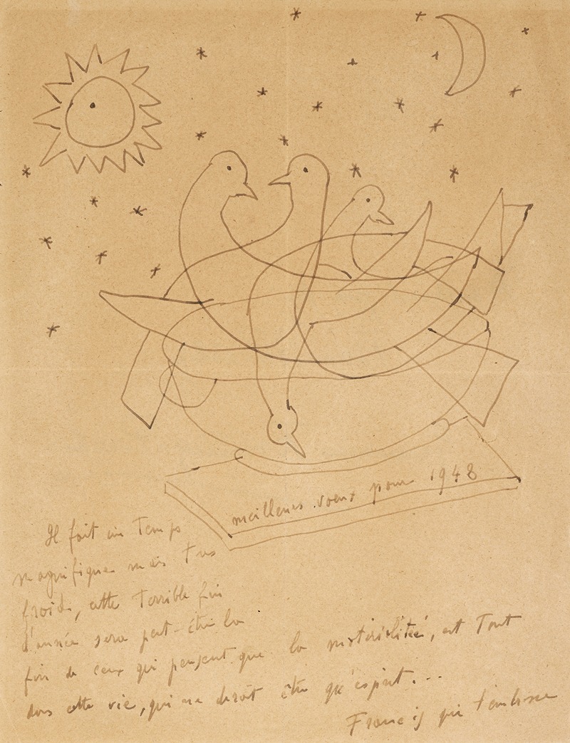 Francis Picabia - Sans titre (lettre-dessin)