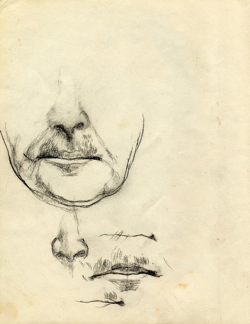 Franz Melchers - Studies van de mond en de neus voor het portret van Willem Elsschot uit 1942