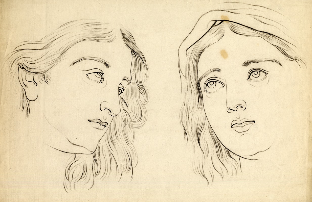 Gérard Portielje - Twee studies van meisjesgezichten