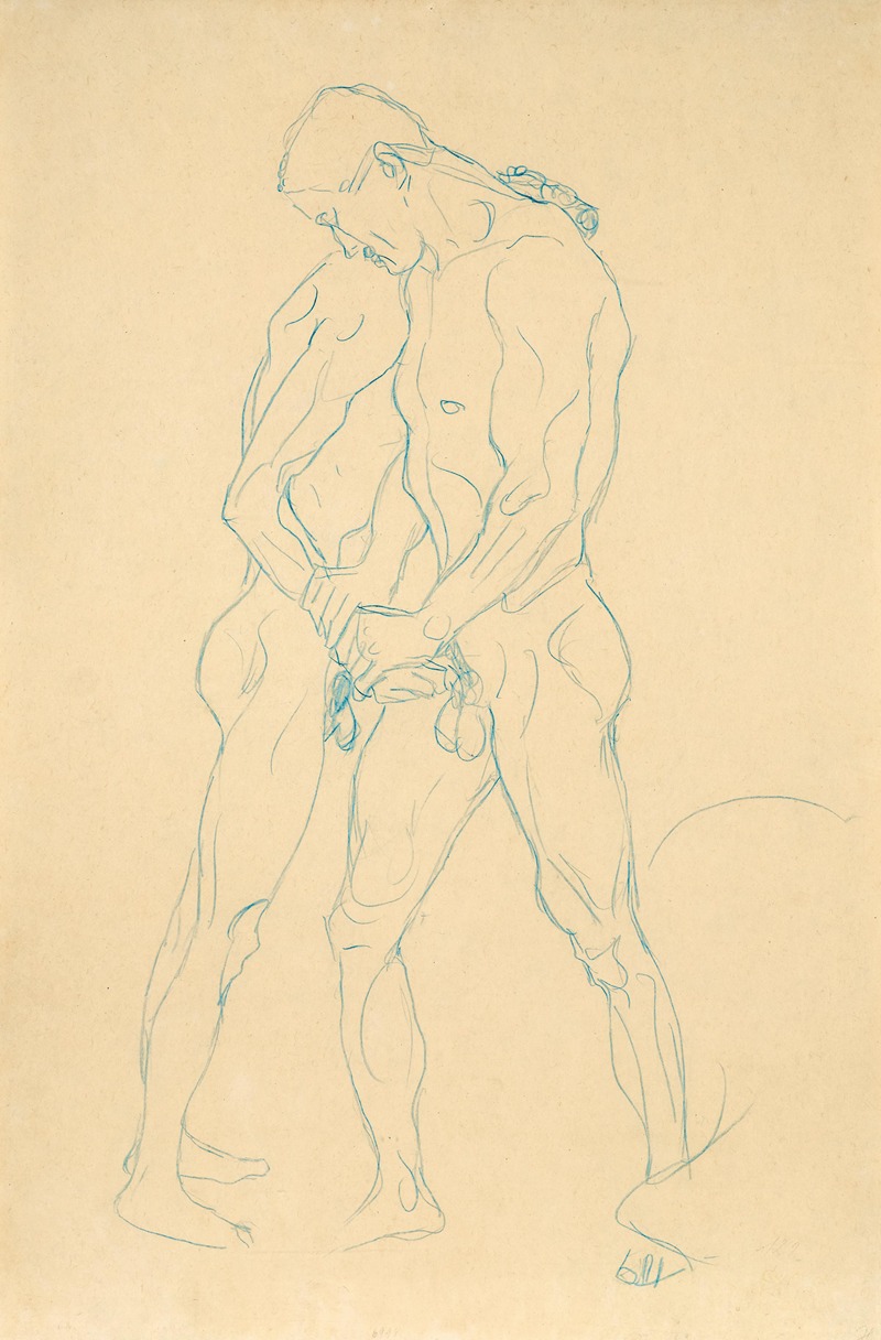 Gustav Klimt - Zwei Männerakte. Studie zu Athleten, (Two male acts. Study for the Athletes)