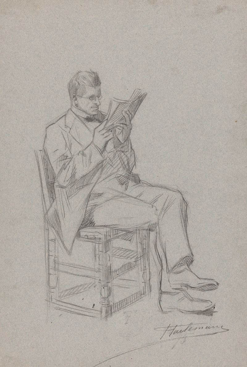 Jean-François Taelemans - Homme lisant, assis sur une chaise