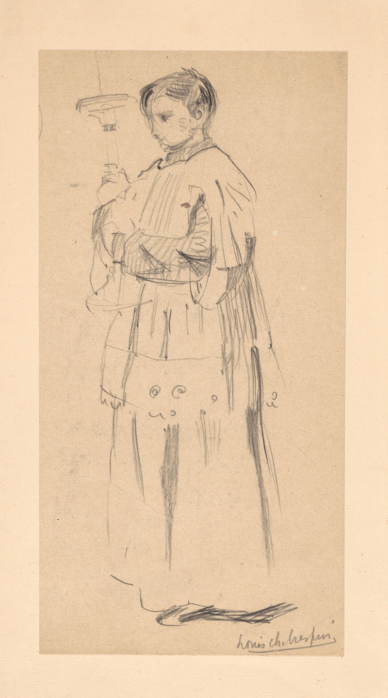 Louis-Charles Crespin - Altar servant carrying a candelstick