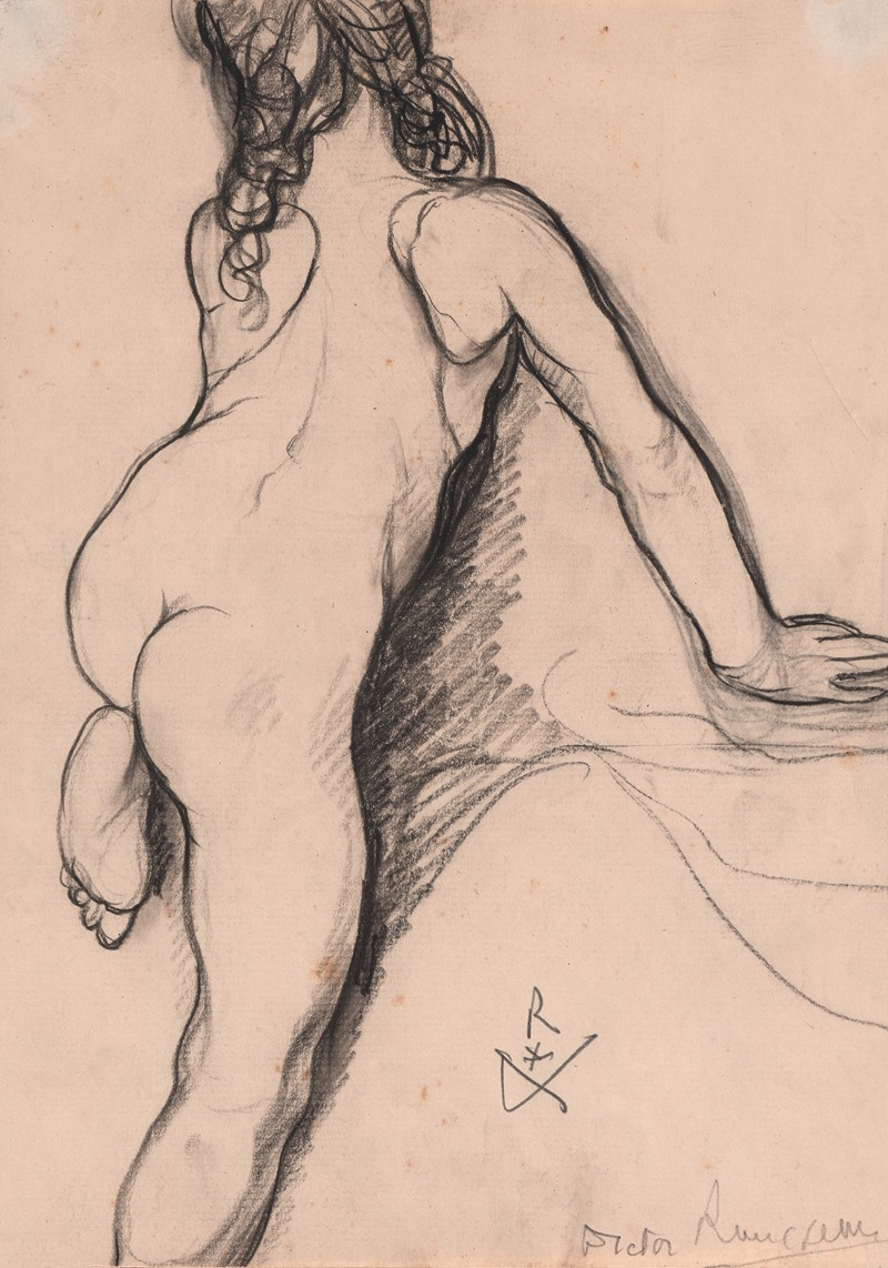 Victor Rousseau - Nude adolescent seen from behind