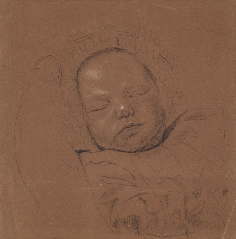 Wilhelm von Kügelgen - Schlafender Säugling in gerüschter Haube