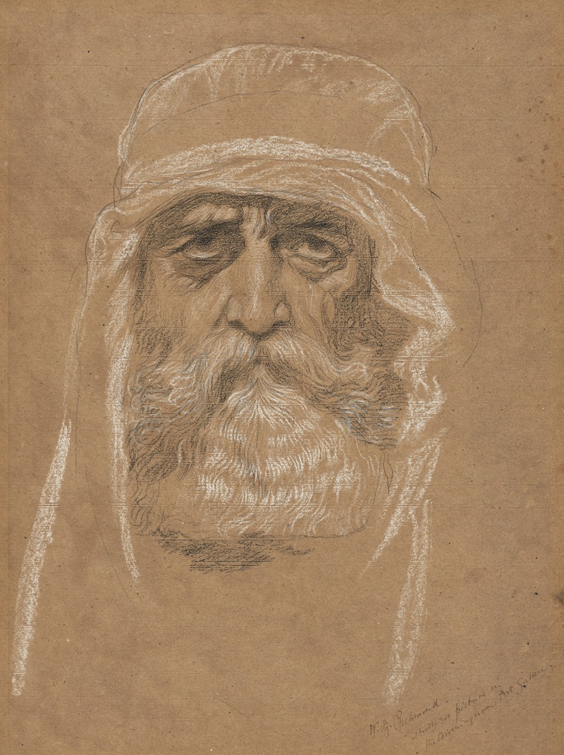 William Blake Richmond - Study of the head of a bearded man for ‘An Audience in Athens During Agamemnon by Aeschylus’