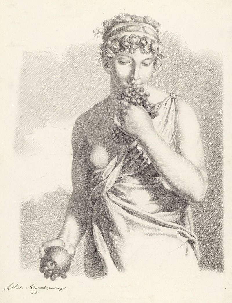 Albert Annoot  - Half-figure of a woman with fruits