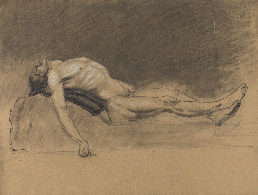 Albert Voituron - Reclining male nude