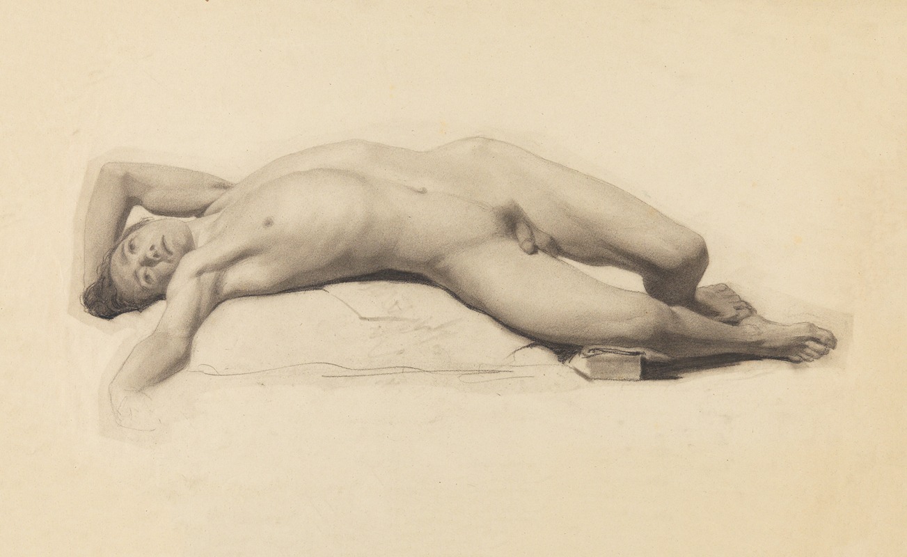 Charles Onghena - Reclining male nude