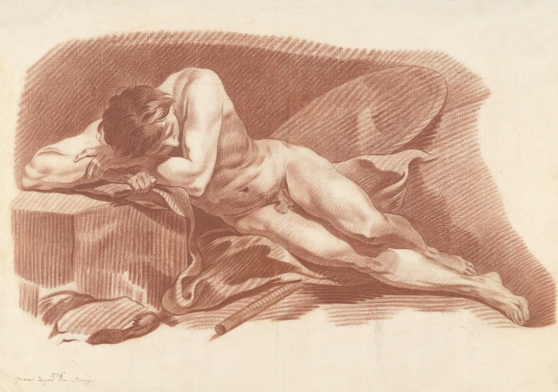 Joannes Zegers - Male nude lying down