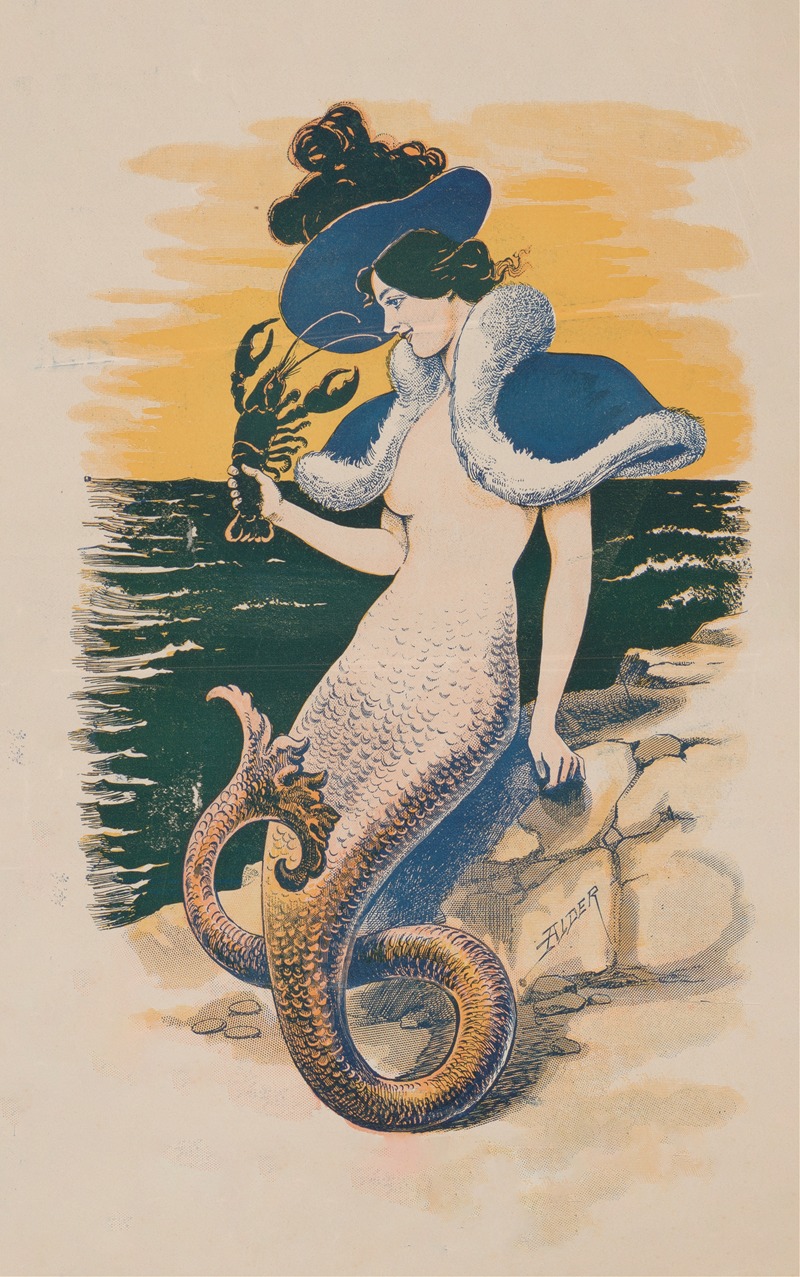 Alder - Mermaid is holding a lobster