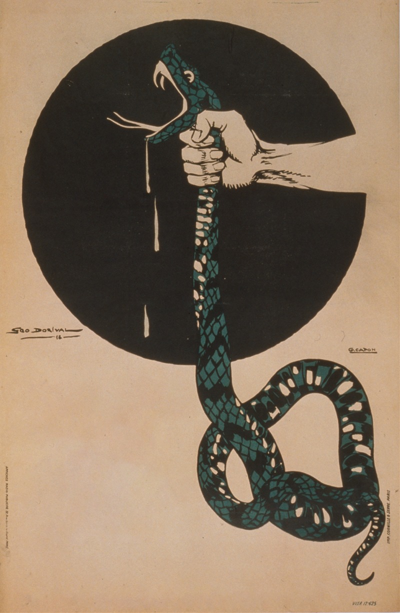 Géo Dorival - A hand squeezing the throat of a snake