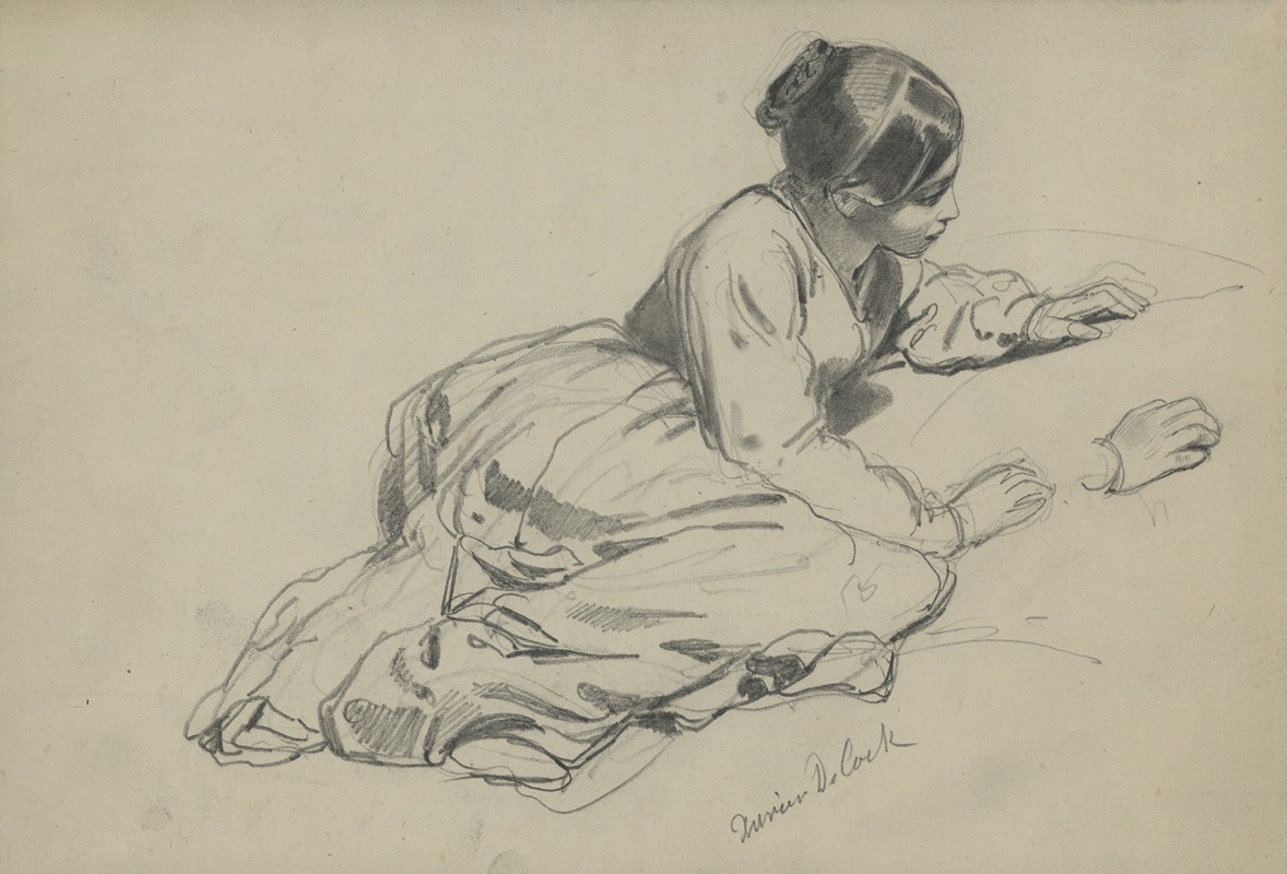 Xavier de Cock - Young woman, lying down