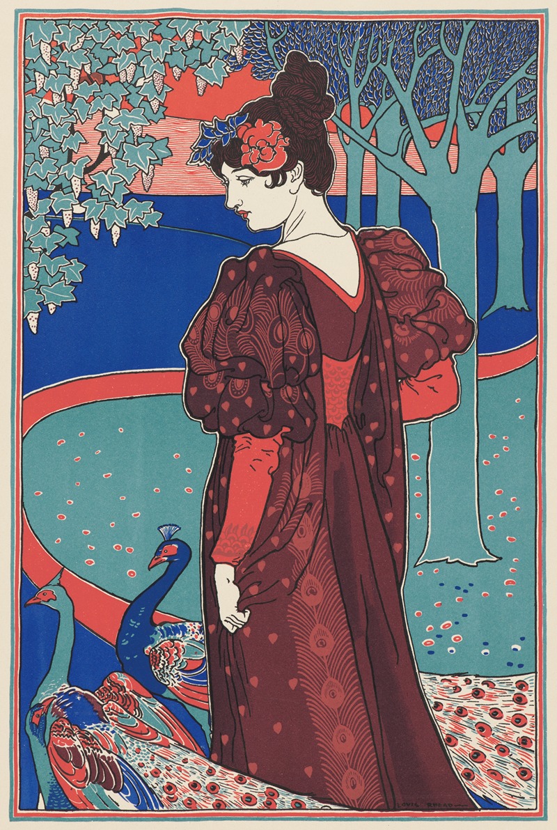 Louis Rhead - Woman with Peacocks (La Femme au Paon)