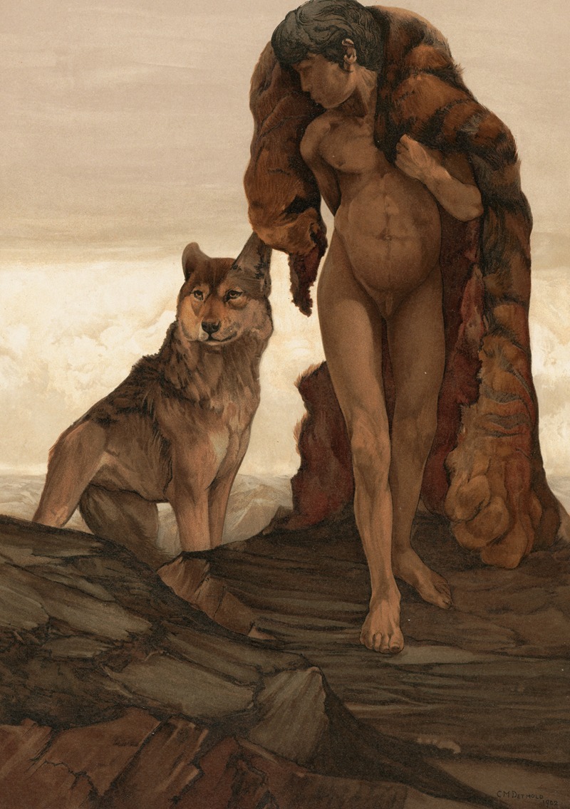 Maurice And Edward Detmold - Mowgli And The Lone Wolf