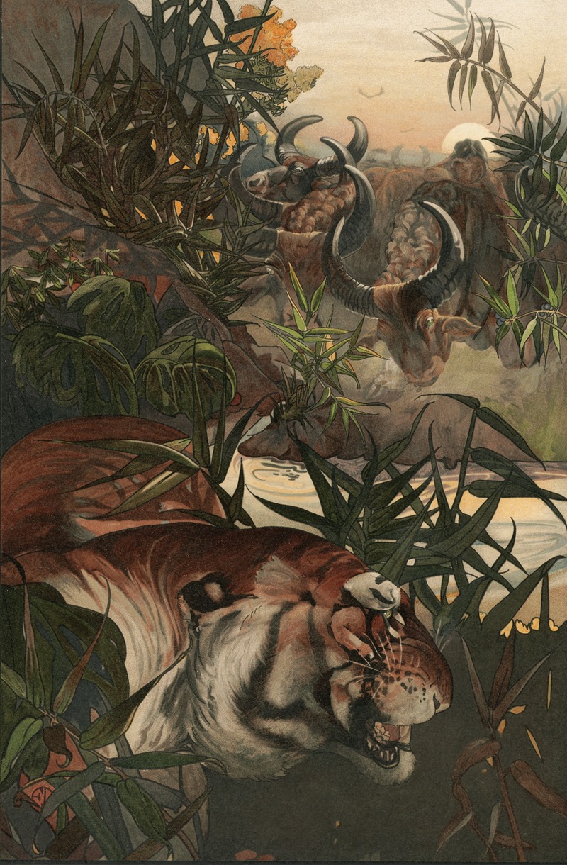 Maurice And Edward Detmold - Shere Khan In Jungle
